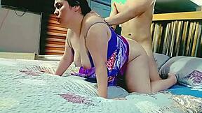 Neighbor rams my pussy hard while hubby's away—crave his huge cock too??