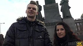 prague streets pickup hot brunette for outdoor cash fuck