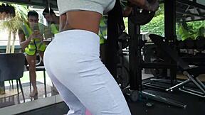 Arab Gym Girl Ignites Workers' Massive Gangbang Orgy