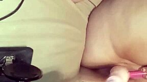 sex machine pounds her wet pussy missionary style until she squirts in homemade webcam fun