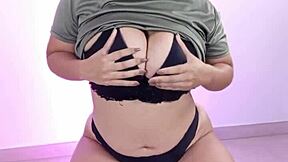 i rub my curvy pussy with black panties till i cum soaking wet