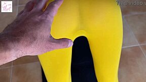 watching mom's fit best friend yoga wet pussy then huge cock doggystyle pounding