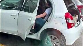 Pretty Brunette Teen Panties Off in Store Bent Over for Creampie