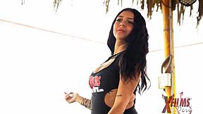 little latina with big tits and ass tries outdoor casting