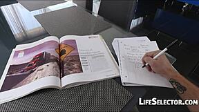 Blonde Chloe Scott rides cock like a total champion POV footjob cumshot.