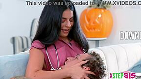 Halloween brat big ass latina stepsister fucked hardcore monster cock