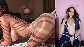 First-time college nurse? Tease that athletic latina pussy creampie