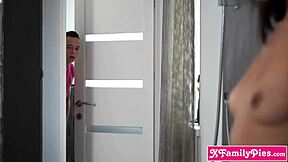 russian stepsis catches me peeping in shower 😏 now fuck her petite tits?