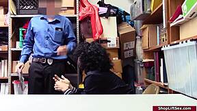 old cop rips clothes off busty latina shoplifter for rough face fuck?