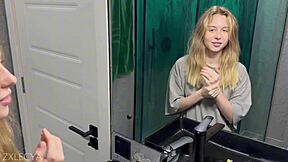 Lonely stepsis begs for hot cum facial while house sits empty and quiet