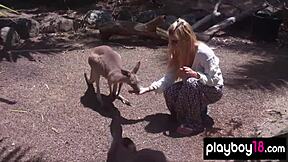 wanna see bombastic blondie karina marie strip her perfect naturals outdoors?