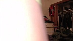 adorable ts teases her small cock and perky tits on cam