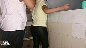 stepmom's friend kitchen juicy pussy touch homemade fuck recording part 1 😜🍑