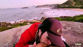 best public beach blowjob deepthroat cum in mouth on monster cock pov