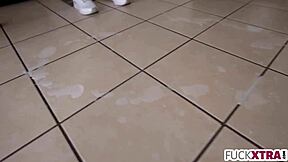 Tiny teen tastes shy homemade milk deepthroat fuck