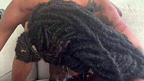 pretty redbone petite rides black strap on tight pussy hard