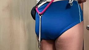 huge anal plugs swinging while i walk... then busty loli gym uniform maid cosplay fuck