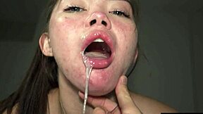 Cute Asian Teen Drilled in Rough Threesome