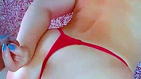 oiled pawg college teen drilled deep in red thong creampie