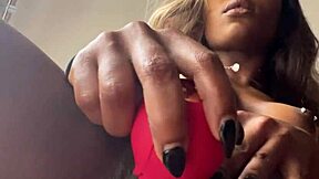 perfect pov watching petite black babe vibe her natural tits solo