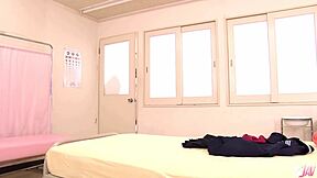 teacher fills asian student satsuki kirioka's hairy pussy with creampie ride