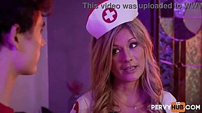 Petite Indian Mommy Milf in Halloween Costume Sucks Big Tits Pov