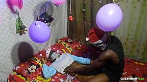 Fucking skinny ebony teen creampie on christmas hits different