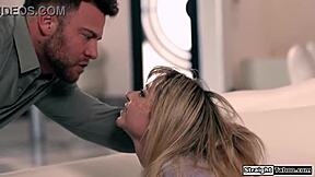 stepdad promises to fuck the smile off petite teen's face