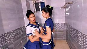 Desi stepsis and bestie offer pussies asses for rough threesome fuck uttaran20