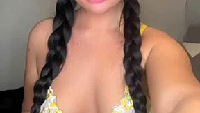 Slutty British girlfriend squirts hard on webcam with toys