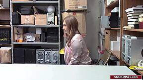 Busty Redhead Shoplifter Fucked Bent Over by Officer