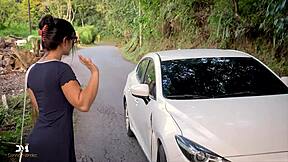 strange juicy latina danner mendez and iris rodriguez beg for raw outdoor creampie pounding