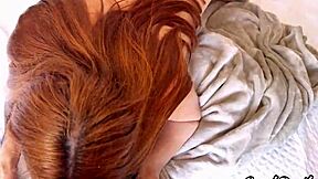 Sexy redhead fined by hotel janitor for hot outfit spanking