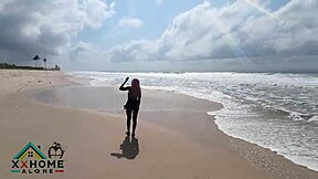 Naughty sex-addicted teen tries beach sex for the first time