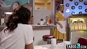 Ebony Teen Alexis Tae Devours Blonde Milf's Juicy Pussy