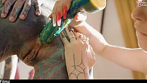 Anal gaping tattooed goth teen Eden Ivy squirts toys prolapse