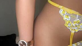 Slutty British girlfriend squirts hard on webcam with toys