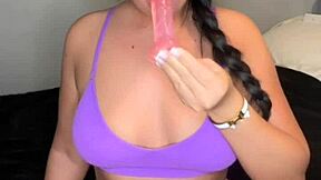 cute british teen slut toys her tight pussy solo