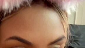 18yo petite latina blonde rides monster cock pov rimjob to doggy cum