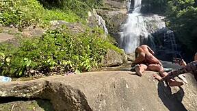 Skinny Brazilian teen slut bent over public doggystyle amateur