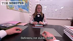 director takes petite teen's tight pussy with monster cock creampie