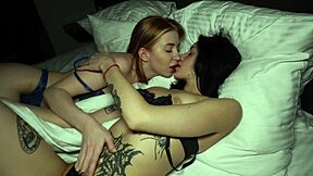 Our college dorm pussies rub wet on bed till we cum roommate style