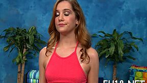 Cute 18YO Oriental Bent Over for Rough Doggystyle Pussy Fuck