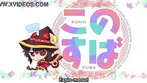 Megumin Cosplay Petite Latina Rides Monster Cock