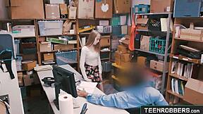 shoplifter dolly leigh caught and roughly fucked doggystyle by security pov