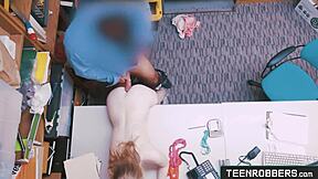 shoplifter dolly leigh caught and roughly fucked doggystyle by security pov