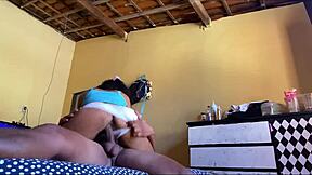 my latina friend showed up panty-free so i fucked her curvy shaved pussy hard