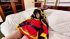 Megumin Cosplay Petite Latina Rides Monster Cock