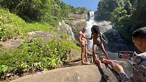 Skinny Brazilian teen slut bent over public doggystyle amateur