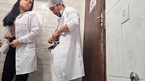 Sexy Nurse Sneaks to Hospital Bathroom for Juicy Doctor Fuck